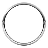 Platinum 1 mm Lightweight Half Round Band Size 6.5