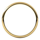 14K Yellow Gold 1 mm Lightweight Half Round Band Size 8