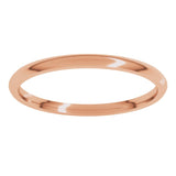 10K Rose Gold 1.5 mm Lightweight Comfort-Fit Half Round Band Size 6.5