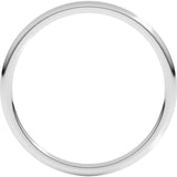 14K White Gold 1 mm Lightweight Comfort-Fit Half Round Band Size 6