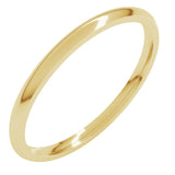 10K Yellow Gold 1.5 mm Lightweight Comfort-Fit Half Round Band Size 7.5