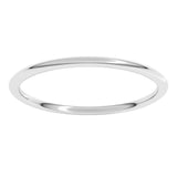 14K White Gold 1 mm Lightweight Comfort-Fit Half Round Band Size 7.5