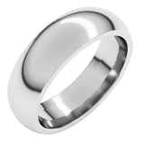 14K White Gold 6 mm Comfort-Fit Half Round Band Size 8.5