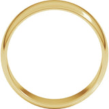 14K Yellow Gold 7 mm Lightweight Half Round Band Size 14