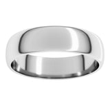 10K White Gold 5 mm Lightweight Half Round Band Size 9