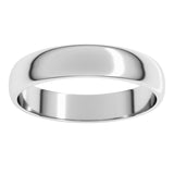 10K White Gold 4 mm Lightweight Half Round Band Size 11
