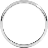 10K White Gold 3 mm Lightweight Half Round Band Size 8