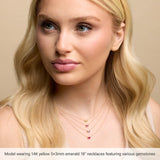 Platinum Natural Aquamarine 18" Necklace
