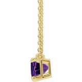 14K Yellow Gold Natural Amethyst 18" Necklace