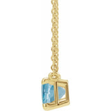 14K Yellow Gold Natural Aquamarine 18" Necklace