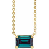 14K Yellow Gold Lab-Grown Alexandrite 18" Necklace