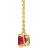 14K Yellow Gold Lab-Grown Ruby 18" Necklace