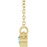 14K Yellow Gold Natural Sky Blue Topaz Solitaire 18" Necklace