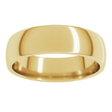 14K Yellow Gold 5.5 mm Lightweight Comfort-Fit Half Round Band Size 8.5