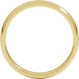 18K Yellow Gold 3.5 mm Lightweight Comfort-Fit Half Round Band Size 8