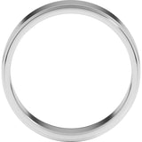 Platinum 6 mm Stepped-Edge Flat Band Size 8