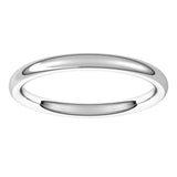 Platinum 2 mm Comfort-Fit European-Style Band Size 5