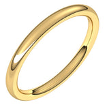 18K Yellow Gold 2 mm Comfort-Fit European-Style Band Size 6.5