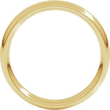14K Yellow Gold 3 mm Comfort-Fit European-Style Band Size 6.5