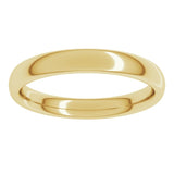 14K Yellow Gold 3 mm Comfort-Fit European-Style Band Size 6.5
