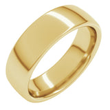 10K Yellow Gold 6 mm Comfort-Fit European-Style Band Size 6.5