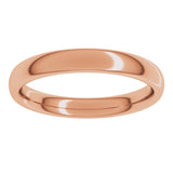 14K Rose Gold 3 mm Comfort-Fit European-Style Band Size 9