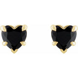 14K Yellow Gold Natural Black Onyx Stud Earrings