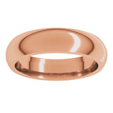 14K Rose Gold 5 mm Comfort-Fit Half Round Band Size 6