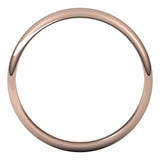 14K Rose Gold 3.5 mm Half Round Band Size 6.5