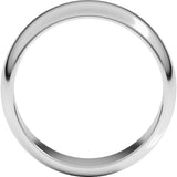 14K White Gold 7 mm Half Round Band Size 5