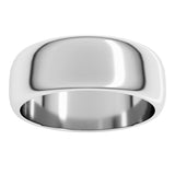 14K White Gold 7 mm Half Round Band Size 6