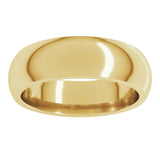 10K Yellow Gold 6 mm Comfort-Fit Half Round Band Size 4