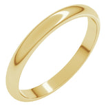 18K Yellow Gold 2.5 mm Half Round Band Size 7