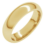 10K Yellow Gold 5 mm Comfort-Fit Half Round Band Size 6