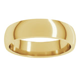 14K Yellow Gold 5 mm Lightweight Comfort-Fit Half Round Band Size 9