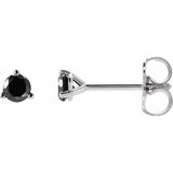 14K White Gold 1/2 CTW Natural Black Diamond Earrings