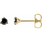 14K Yellow Gold 3/4 CTW Natural Black Diamond Earrings