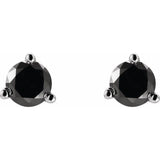 14K White Gold 1 1/8 CTW Natural Black Diamond Earrings