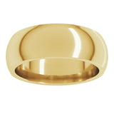 14K Yellow Gold 7 mm Comfort-Fit Half Round Band Size 11.5