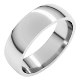 14K White Gold 6 mm Lightweight Comfort-Fit Half Round Band Size 15