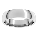 10K White Gold 5 mm Lightweight Comfort-Fit Half Round Band Size 12