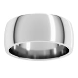 10K White Gold 8 mm Lightweight Comfort-Fit Half Round Band Size 12