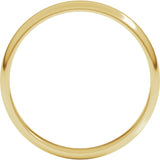 10K Yellow Gold 3 mm Lightweight Half Round Band Size 4.5