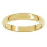 10K Yellow Gold 3 mm Lightweight Half Round Band Size 7