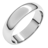10K White Gold 5 mm Half Round Band Size 8.5