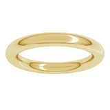 14K Yellow Gold 3 mm Comfort-Fit Full Round Band Size 6.5