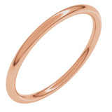 14K Rose Gold 1.5 mm Comfort-Fit Full Round Band Size 7