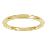 14K Yellow Gold 2 mm Comfort-Fit Full Round Band Size 7
