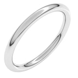 Sterling Silver 2 mm Comfort-Fit Full Round Band Size 7