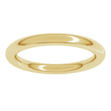 14K Yellow Gold 2.5 mm Comfort-Fit Full Round Band Size 7